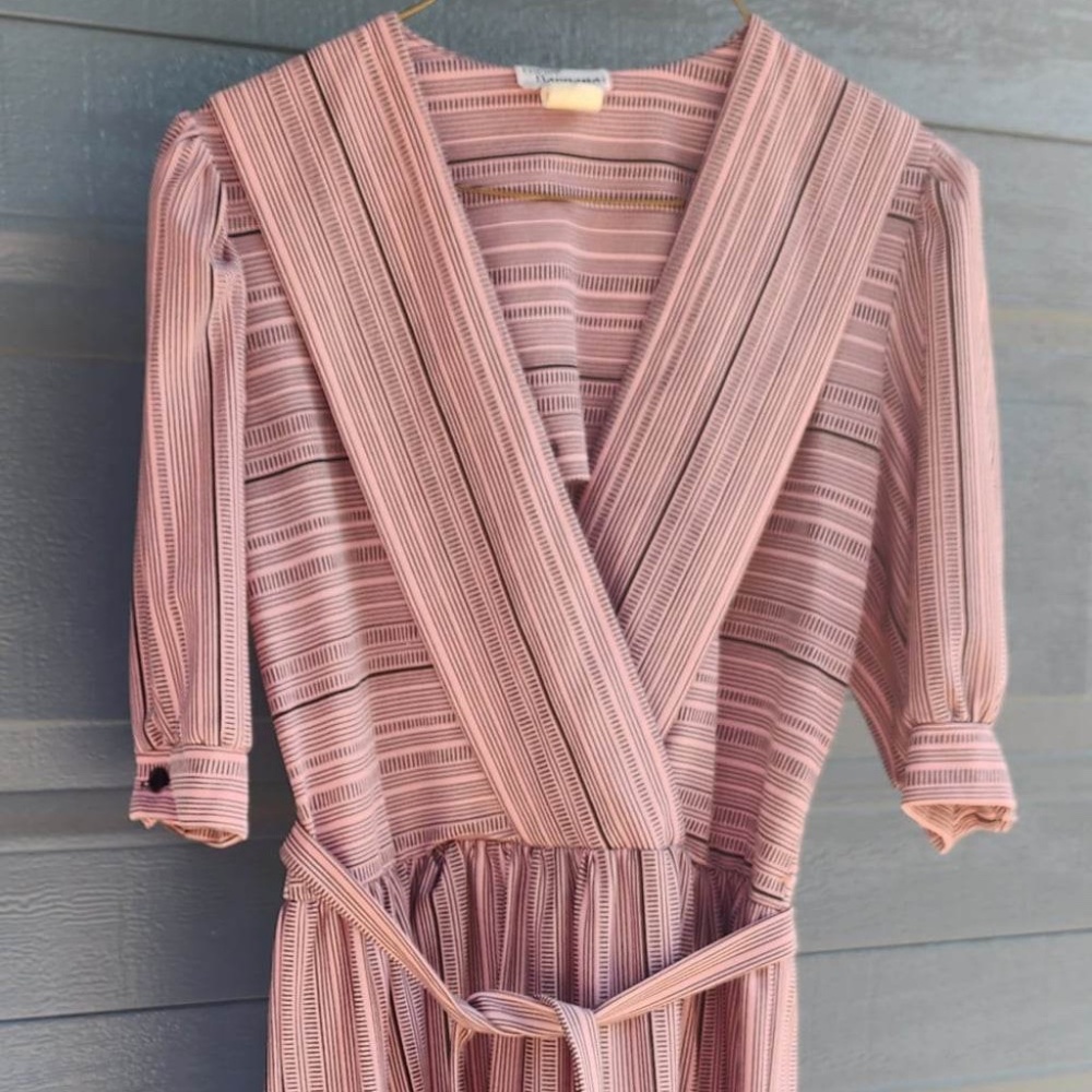 Lucky Barbara Pink/Black with Belt Dress 7/8